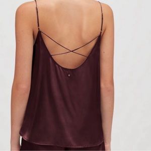 Cuyana Silk Cami Washable Charmeuse Plum XS